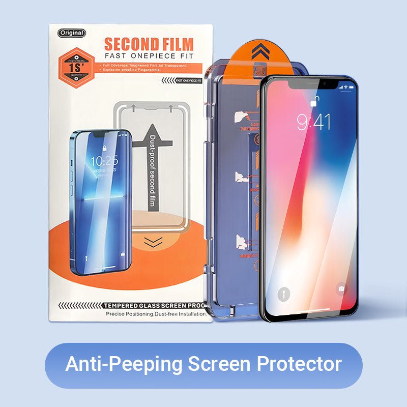 4K HD/Anti-Peeping Tempered Glass Screen Protector with Auto Dust-elimination Installation for iPhone