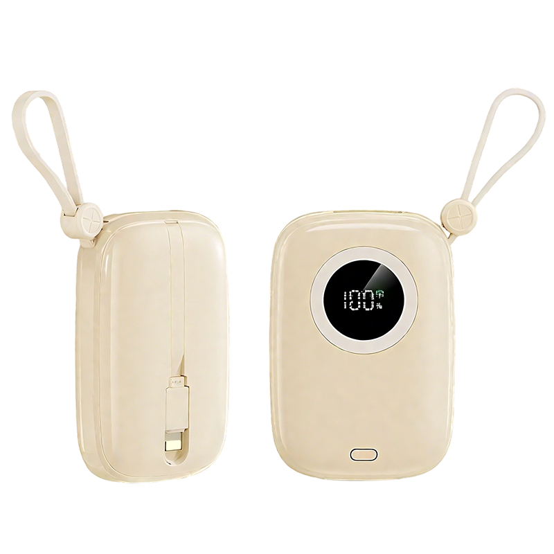10000mAh Slim Portable Charger with Built-in Cable