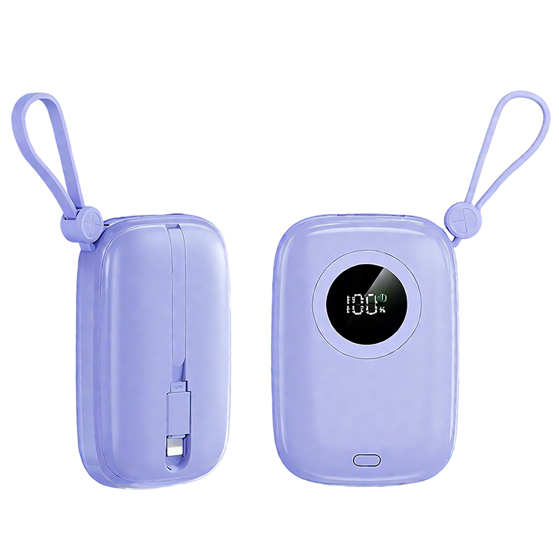 10000mAh Slim Portable Charger with Built-in Cable